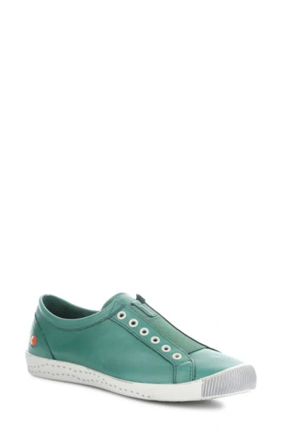 Softinos By Fly London Irit Low Top Trainer In Green Washed
