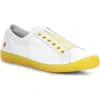 Softinos By Fly London Irit Low Top Sneaker In White/yellow