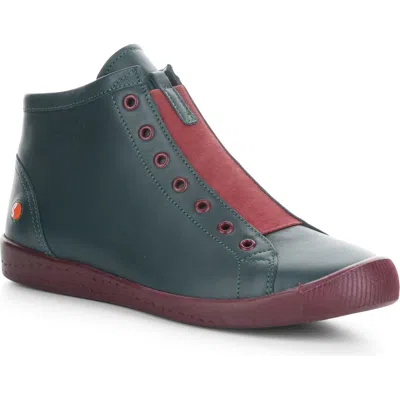 Softinos By Fly London Isba Laceless Lace-up High Top Sneaker In Green
