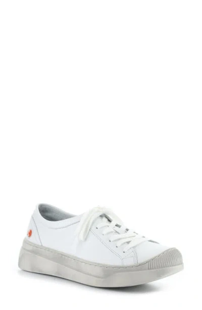 Softinos By Fly London Platform Sneaker In White Smooth Leather