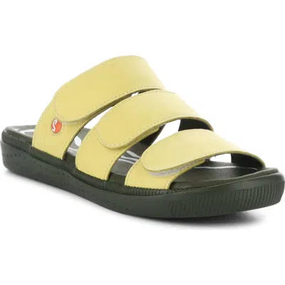 Softinos By Fly London Slide Sandal In Yellow