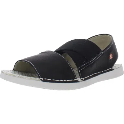 Softinos Tin458 Womens Leather Open Toe Flat Sandals In Multi