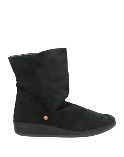 Softinos Woman Ankle Boots Black Size 12 Leather