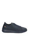 Softinos Woman Sneakers Midnight Blue Size 12 Leather, Textile Fibers In Blue