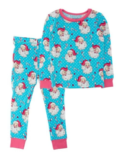 Softsnooze Babies'  Ruffle Long Sleeve Pajama Set, Signature Rear Ruffles In Blue