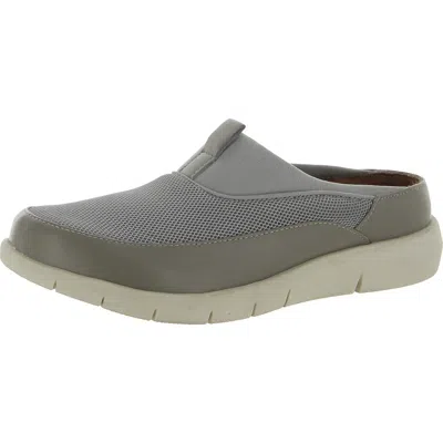 Softwalk Aberdeen Sport Womens Mesh Leather Trim Slip-on Sneakers In Gray