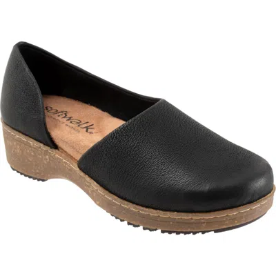 Softwalk ® Addie Half D'orsay Clog In Black Nubuck