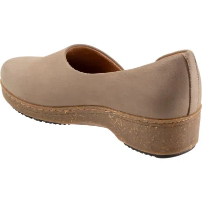 Softwalk ® Addie Half D'orsay Clog In Taupe Nubuck