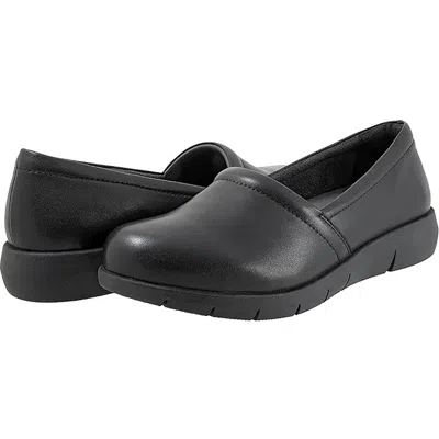 Softwalk Adora Womens Arch Support Leather Slip-on Sneakers In Black