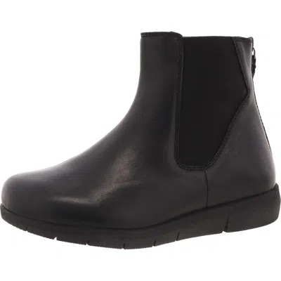 Softwalk Albany Womens Leather Wedge Chelsea Boots