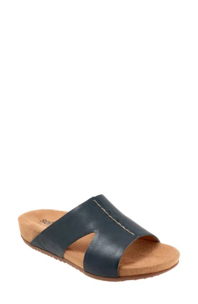 Softwalk Beverly Platform Slide Sandal In Navy