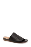 Softwalk Camano Womens Padded Insole Leather Slide Sandals In Black