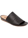 Softwalk Camano Womens Padded Insole Leather Slide Sandals In Black