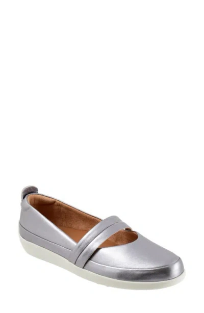 Softwalk ® Devon Mary Jane Flat In Pewter