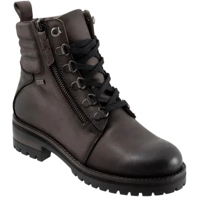 SOFTWALK EVERETT WOMENS LEATHER LACE UP ANKLE BOOTS