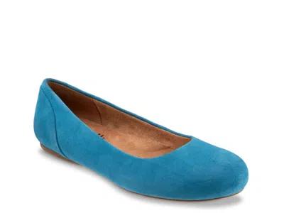 Softwalk Extra Wide Width Sonoma Ballet Flat In Blue