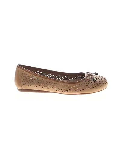Pre-owned Softwalk Flats In Brown
