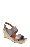 Softwalk ® Hartley Slingback Espadrille Wedge Sandal In Pewter Metal