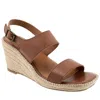 Softwalk Hartley Womens Leather Slingbacks Espadrilles In Brown