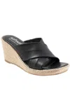 Softwalk Hastings Espadrille Platform Wedge Slide Sandal In Black