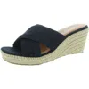 Softwalk Hastings Womens Leather Slip On Wedge Sandals In Multi