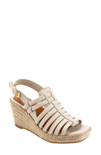 Softwalk Havana Slingback Espadrille Platform Wedge Sandal In White