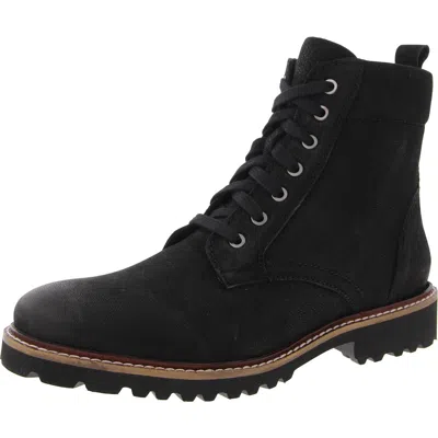 Softwalk Icara Womens Lugged Sole Leather Combat & Lace-up Boots In Black