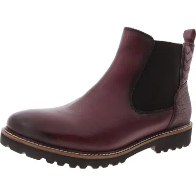 Softwalk Indy Womens Patent Leather Pull On Chelsea Boots In White