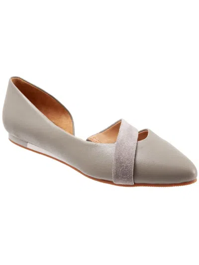 Softwalk Lennox Womens Leather Slip On D'orsay In Grey