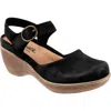 Softwalk ® Mabelle Ankle Strap Platform Clog In Black Suede
