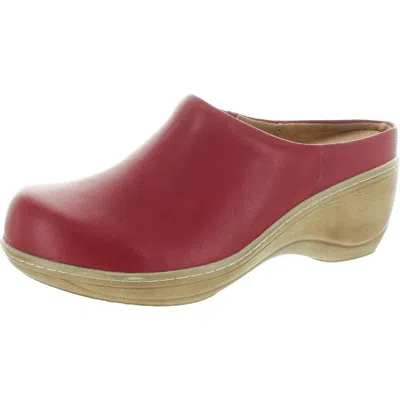Softwalk Madison Womens Leather Solid Clogs In Pink