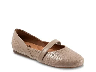 Softwalk Samara Mary Jane Flat In Nude