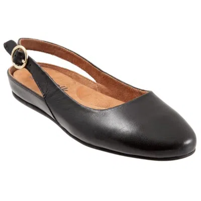 SOFTWALK SANDY FLATS'S EE BLACK LEATHER ARCH SUPPORT SLINGBACK HAWK2725