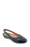 Softwalk ® Sheffield Slingback Flat In Navy Patent