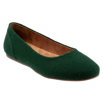 Softwalk Shiraz S2160-335 Ballet Flat Womens 9.5 Dark Green Leather Shoes Khd993