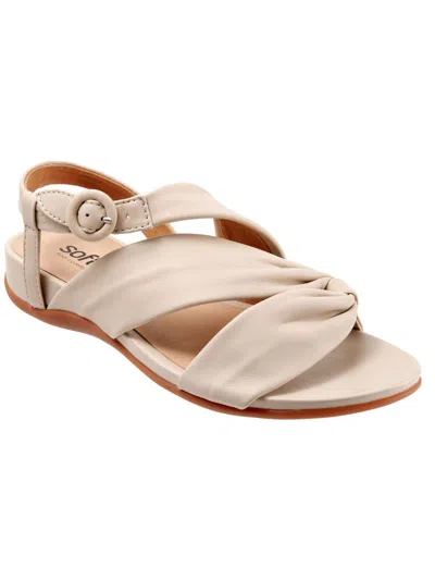 Softwalk Tieli Womens Manmade Comfort Insole Ankle Strap In Beige