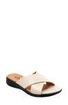 Softwalk ® 'tillman' Leather Cross Strap Slide Sandal In Ivory