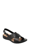 Softwalk ® Tillman Perforated Slingback Sandal In Black