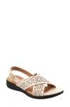 Softwalk ® Tillman Perforated Slingback Sandal In Bone