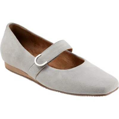 Softwalk ® Valdivia Mary Jane Flat In Mid Grey Suede