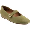 Softwalk ® Valdivia Mary Jane Flat In Olive Suede