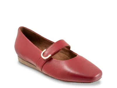 Softwalk Valdivia Mary Jane Flat In Red