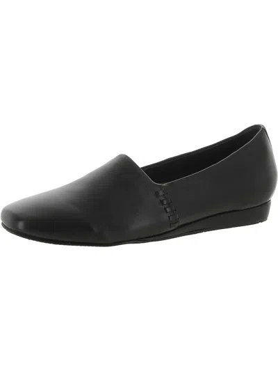 Softwalk Vale Womens Leather Slip On Oxfords In Black
