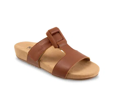 Softwalk Wide Width Bexley Sandal In Brown