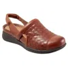 Softwalk Women's Salina Clog In Rust Woven In Red