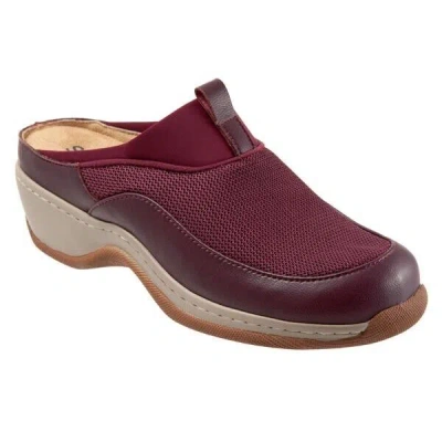 Softwalk Women's  Aberdeen Mule 10.5 Burgundy Leather Slip On Comfort Shoes Khd751