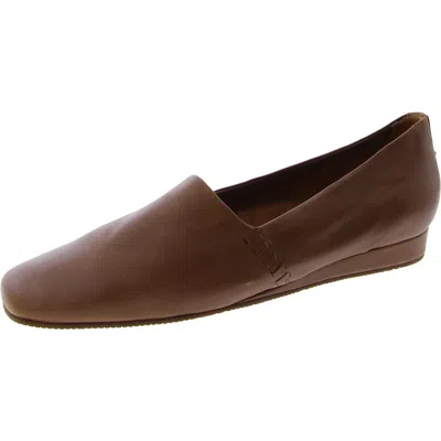 Softwalk Womens Faux Leather Plain Loafers In Brown