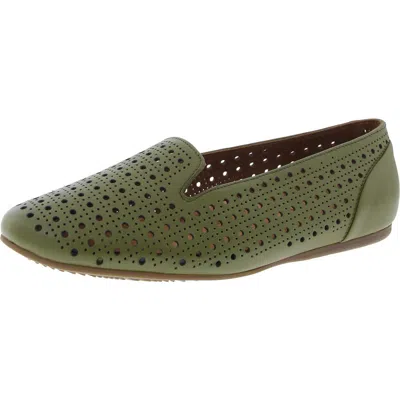 Softwalk Womens Perforated Ballet Flats In Green