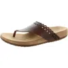 Softwalk Womens Perforated Leather Flip-flops In Brown