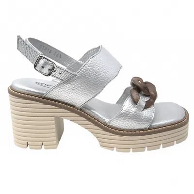 Softwaves Women's Birdie Platform Heel Sandal In Silver